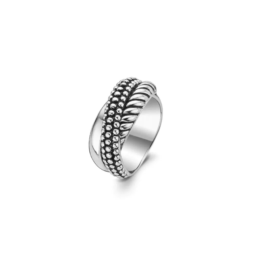 Ti Sento Sterling Silver Cross Over Ring