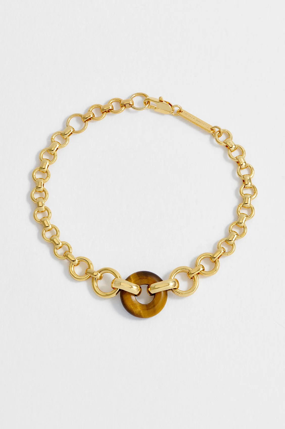 Tigers Eye Graduated Link T-Bar Bracelet