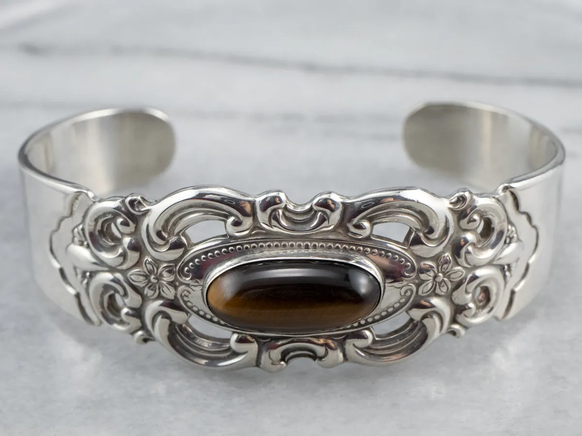 Towel Sterling Silver Tigers Eye Cuff Bracelet