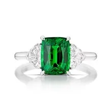 Tsavorite Garnet and Diamond Ring