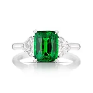 Tsavorite Garnet and Diamond Ring