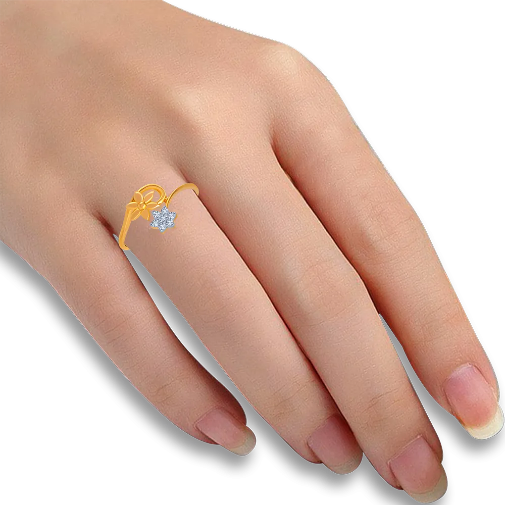 Twin Tulip Diamond Ring