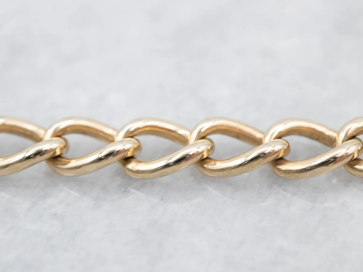 Vintage Gold Curb Link Chain Bracelet