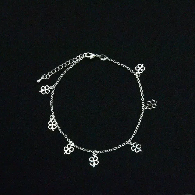 wholesale New fashion jewelry silver color heart beads star mix design anklet  for women girl wholesale AN53
