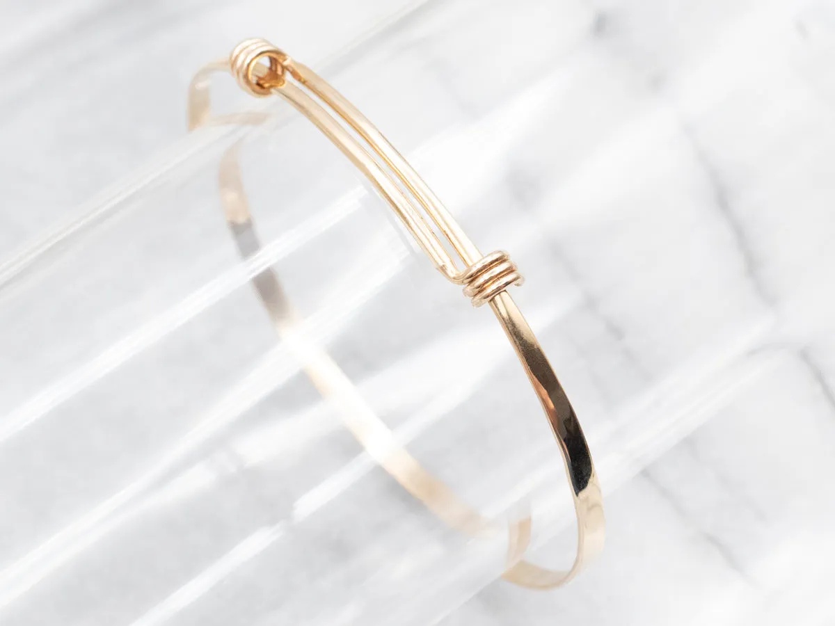 Yellow Gold Slide Opening Bangle Bracelet