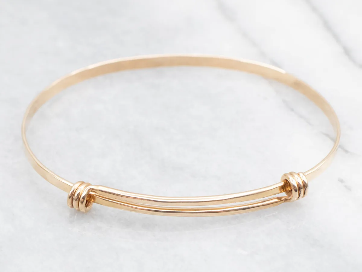 Yellow Gold Slide Opening Bangle Bracelet