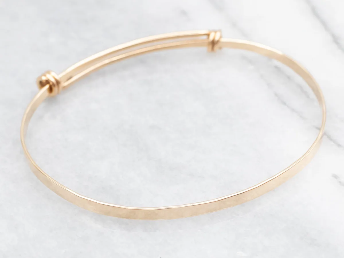 Yellow Gold Slide Opening Bangle Bracelet